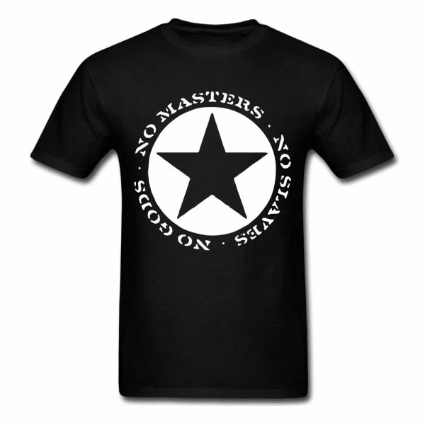 

anarchist no gods no masters no slaves t shirt anarchy tee, White;black