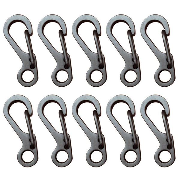 

cords, slings and webbing 25# 10pcs mini carabiner keychain mountaineering spring equipment buckle outdoor camping climbing snap clip lock