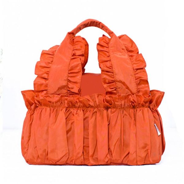 

duffel bags women bag casual pleated ruffles vintage handbag