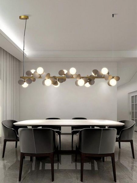 

pendant lamps modern restaurant led chandelier lighting nordic art design gray/white flower branch series office bar kitchen island