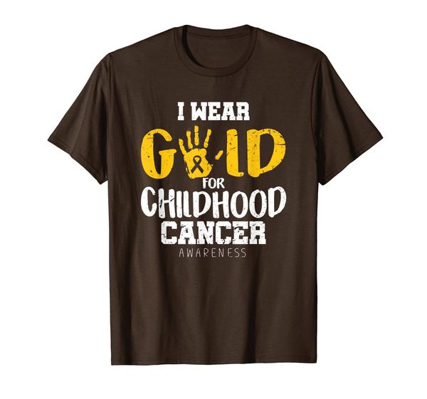 

i wear gold for childhood cancer awareness costume gift t-shirt, White;black