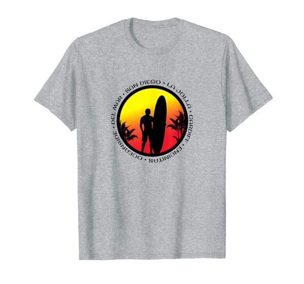 

t shirt san diego surfing fans surf beach lovers california, White;black