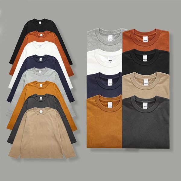 

men's t-shirts t8015 heavyweight long-staple cotton for men fall solid color 300g brand comfortable basic all-match, White;black