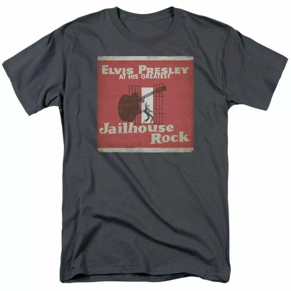 

elvis presley greatest t shirt mens licensed the king tee charcoal, White;black