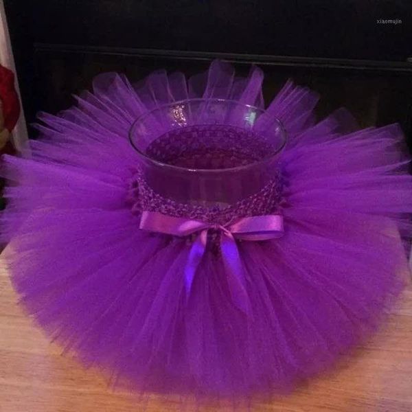

baby girls crochet tutu skirt infant solid color handmade fluffy tulle pettiskirt with ribbon bow kids birthday party tutus skirts, Blue