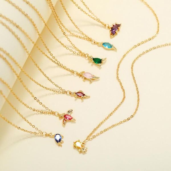 

pendant necklaces clavicle chain dinosaur cubic zirconia jewelry electroplating long lasting necklace for daily wear, Silver