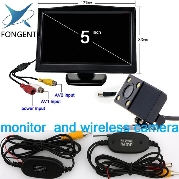 

car video 2 ways input 5 inch tft display 800x480 definition digital panel color parking monitor for rear view camera side