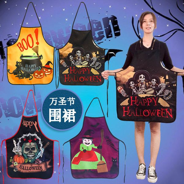 

factory outlet party decoration 1 halloween horror apron ktv restaurant waiter skeleton pumpkin witch bloody handp