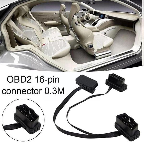 

diagnostic tools obd2 extension cable 1-2 16 pin male to female connector adapter obd ii h6h6