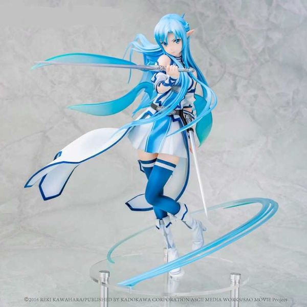 Anime Sword Art Online Asuna Yuuki Water Spirit Kirito Asuna Figura Action PVC Figure Toy Gioco Statue Collection Modello Doll Gift Q0722