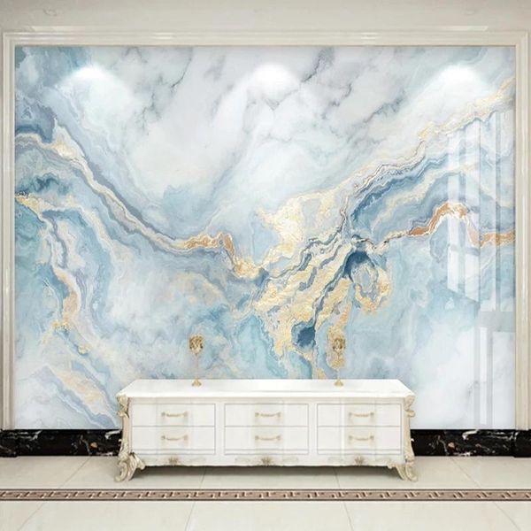

custom po self adhesive wallpaper 3d blue marble luxury home decor murals living room tv sofa bedroom background painting wallpapers