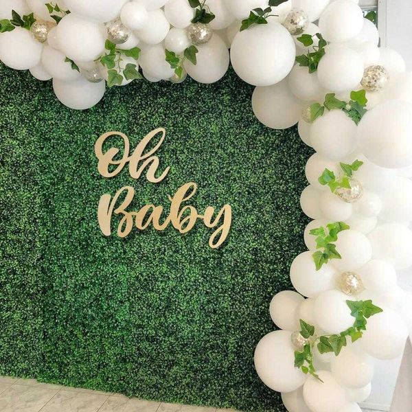 Fengrise Oh Baby Wood Wall Sticker Baby Shower Boy Girl Decor 1st Birthday Party Decor First Birthday Decor in legno Decor Babyshower 210610