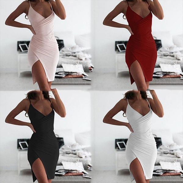 

deep v neck club womens dresses bodycon ruched backless cross red black party bandage mini summer vestidos, Black;gray