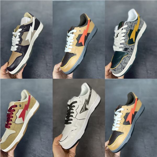 

mens runing shoes a bathing ape brown ivory 2022ss stadium goods grey mustard yellow white silver sk8 sta grey mustard yellow sneakers train