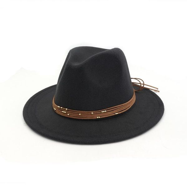 

wide brim hats fedora hat men women artificial wool blend simple wedding party bowler fashion jazz chapeau wholesale, Blue;gray
