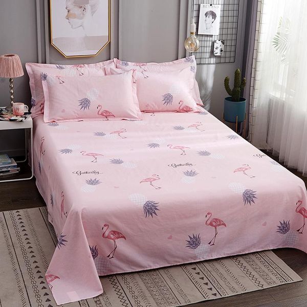 

sheets & sets birds print flat sheet for children adults single double bed cotton bedsheets (no case) xf716-31