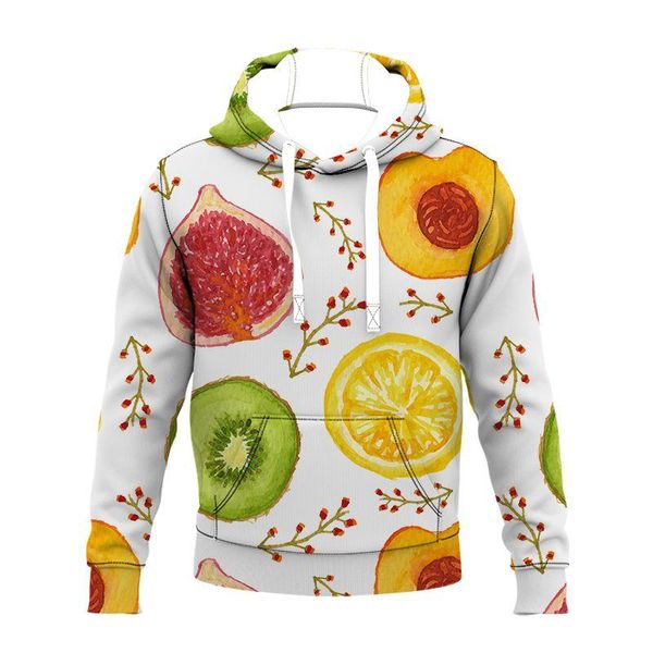 

men's hoodies & sweatshirts delicious fruit vintage lounge wear fashion hoodie men harajuku casual pullover 3d print zipper/hoodie/swea, Black