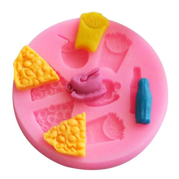 

cake tools diy pizza cola coffee french fries fondant decorating silicone mold baking cakes cooking