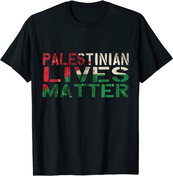 

men's t-shirts palestinian lives matter palestine flag gaza t-shirt cotton o-neck short sleeve shirts, White;black
