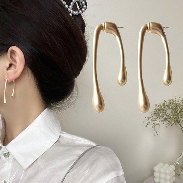 

dangle & chandelier pair geometic long earrings s925 ear pin irrgular waterdrop gold metal for women simple jewelry, Silver