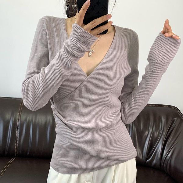 

women's sweaters wrap over pullover sweater 100% wool women, White;black