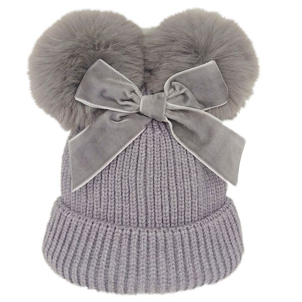 Material do bebê dobro chapéu do pompom inverno de malha crianças chapéus de menina mornozinha crianças infantil beanie capa bonnet casquette enfant