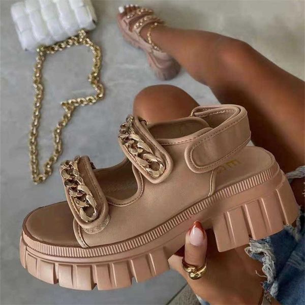 

sandals summer women solid color thick bottom flats casual shoes open toe outdoor beach lady 2021 chaussure femme, Black