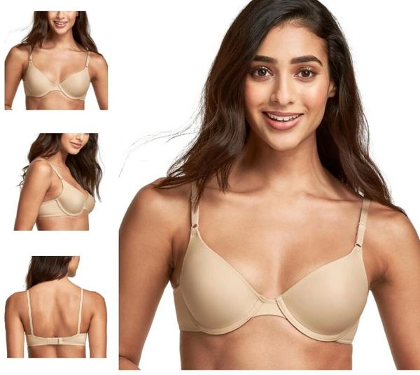 

bras women's underwired padded t-shirt bra push up smooth underwear h271, Red;black