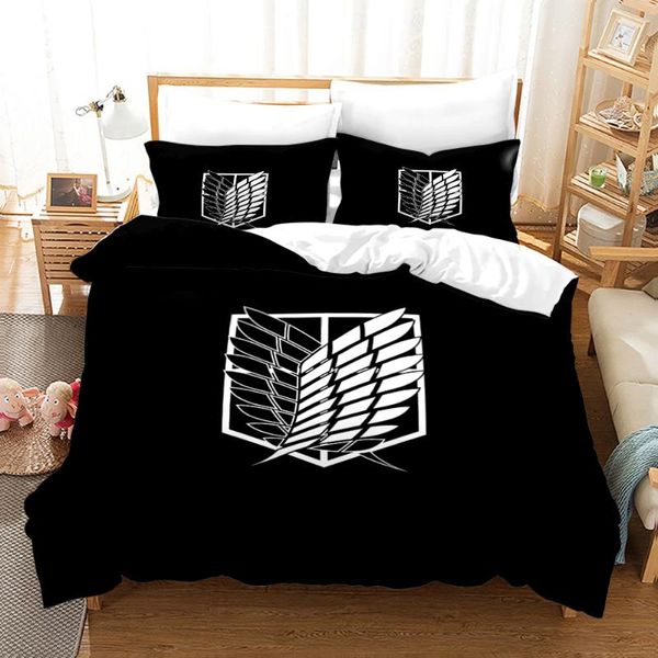 

bedding sets attack on titan set single twin full  king size bed kid bedroom duvetcover 3d 012