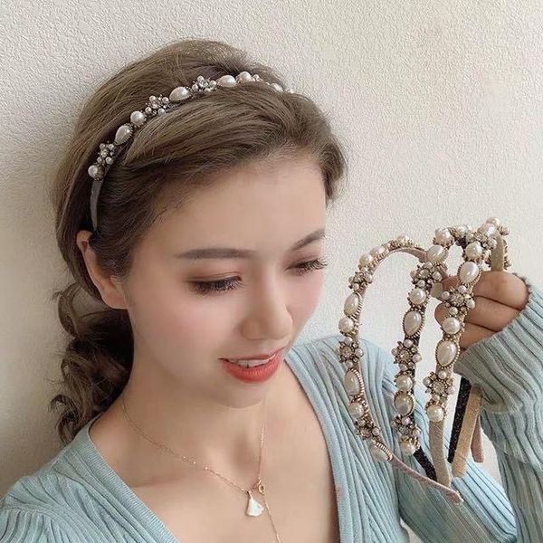 

imitation pearl headband gemstone color diamond all- hairpin jewelry party favor