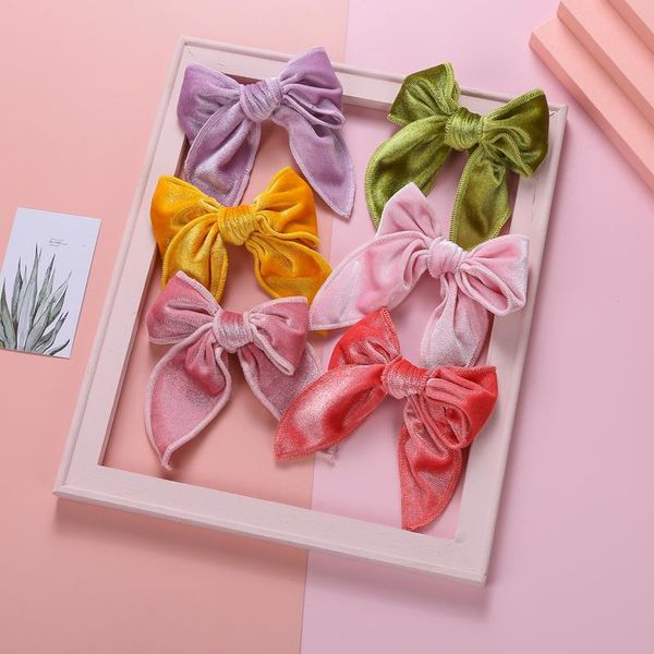 

hair accessories 30 pcs/lot,12cm girl headband velvet bow head band infant thin nylon headbands soft hairband toddler props, Slivery;white
