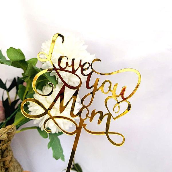 

other festive & party supplies love you mom cake er acrylic rose gold mum mother's day birthday cupcake for mommy decorations