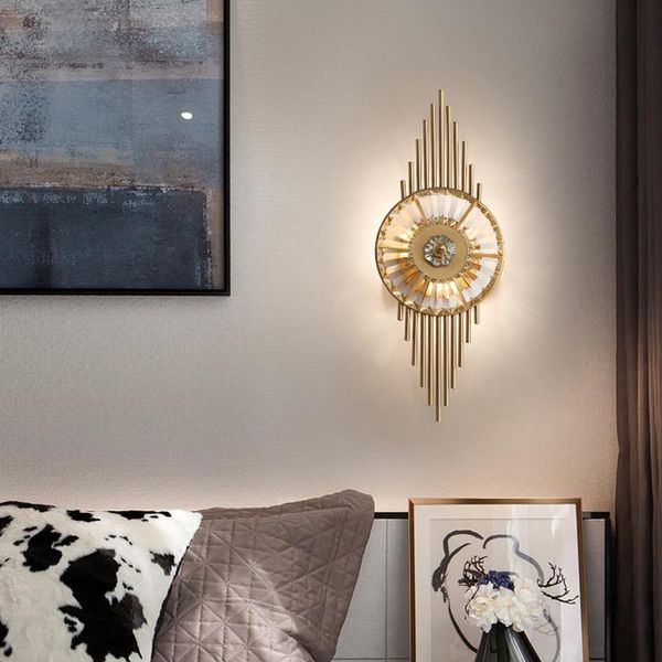 

postmodern crystal wall lamp creative living room bedroom background light el bedside lamps luxury aisle bathroom lights