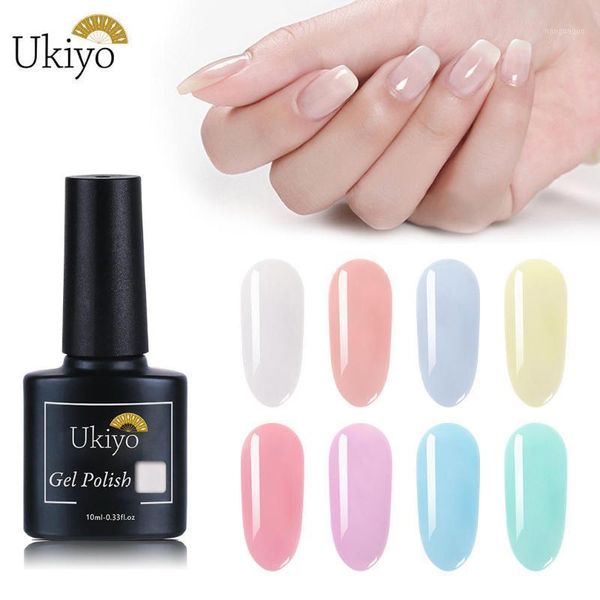 

ukiyo 10ml translucent color jelly gel nail polish soak off uv led art lacquer vernis semi permanent hybrid varnish1, Red;pink