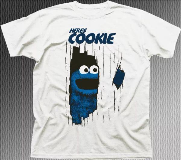 

here's johnny cookie monster muppets the shining movie white t-shirt 9919, White;black