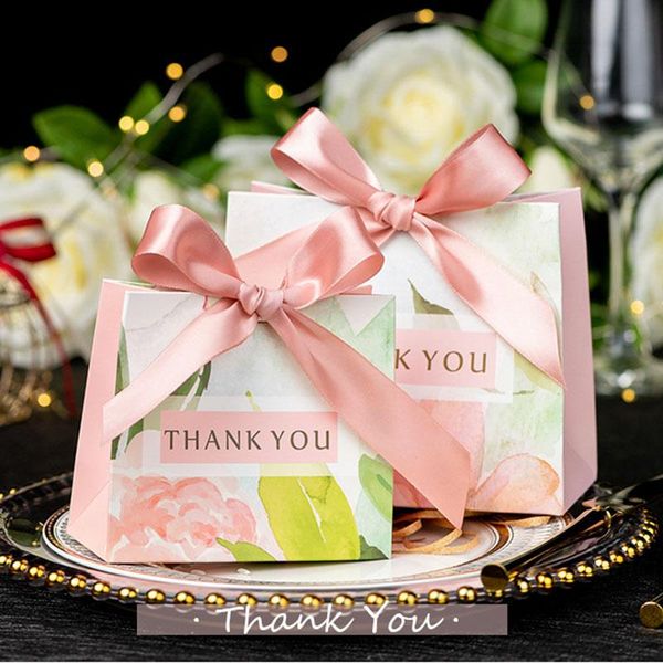 

gift wrap 10pcs wedding favors packaging bag paper box for guests valentine's day engagement birthday party candy boxes with ribbon