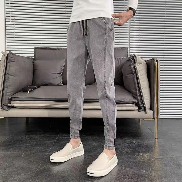 

men's jeans t4173-spring and summer men's loose straight tube pants business, Blue