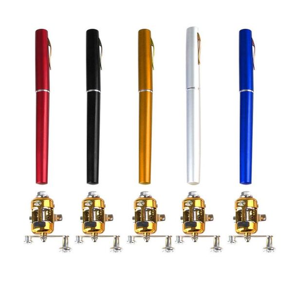 

boat fishing rods outdoor portable pocket mini pole pen shape folded rod with reel wheel accessories