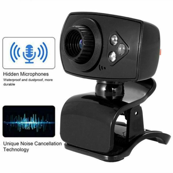 

webcams black usb hd webcam for desklapcomputer camera with microphone video web cam conference network teaching in stock