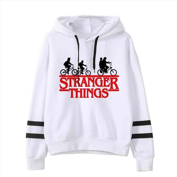 

kpop stranger things hooded kawaii womens sweatshirt korean oversized harajuku hip hop women, Black