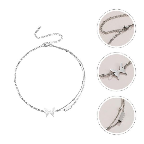 

1pc nice chic butterflies necklace creative neck pendant necklaces, Silver