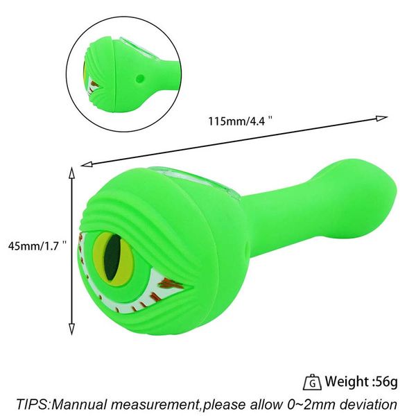 Pipa portatile in silicone per pipa manuale in vetro, dab rig, accessori e raccordi per fumo durevoli