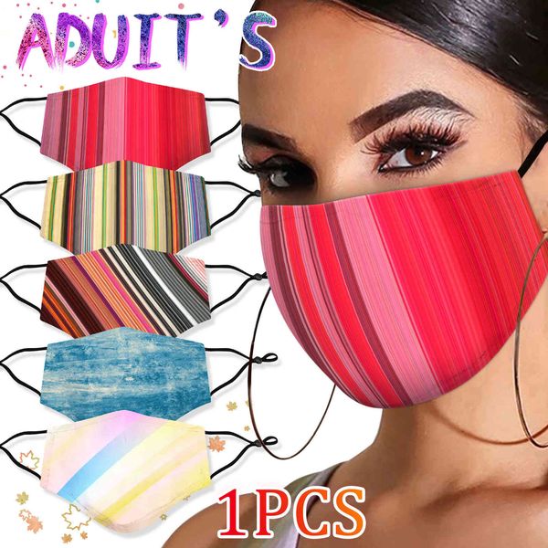 

color fashion stripe printing civil mask dust-proof ear hanging multi-color
