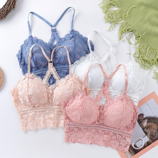 

summer women lace bra wrapped chest female bralette push up breathable underwear seamless for sports yoga outfit