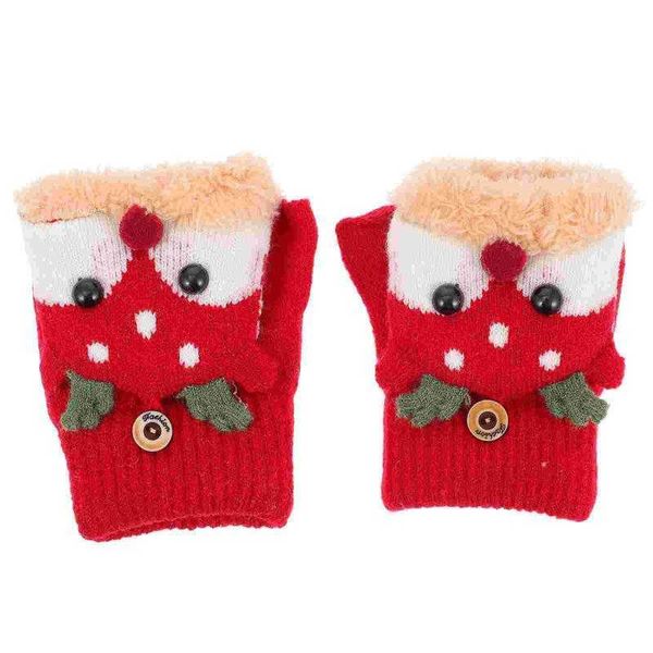 

cycling gloves 1 pair lovely christmas thicken plush kids winter warm, Black