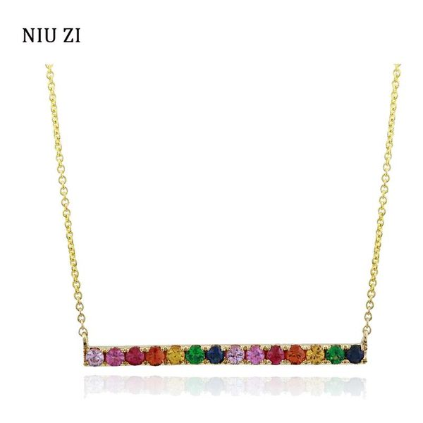 

pendant necklaces 2021 gold color thin necklace for women men rainbow colorful crystal couples vintage fashion gift, Silver