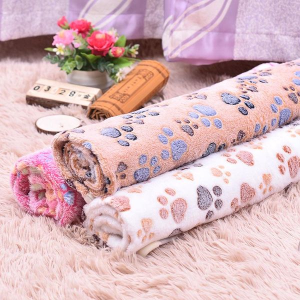 

soft fluffy pet bed cover bone print warm flannel blankets super throw for dog puppy cat home rug sleeping mat kennels & pens