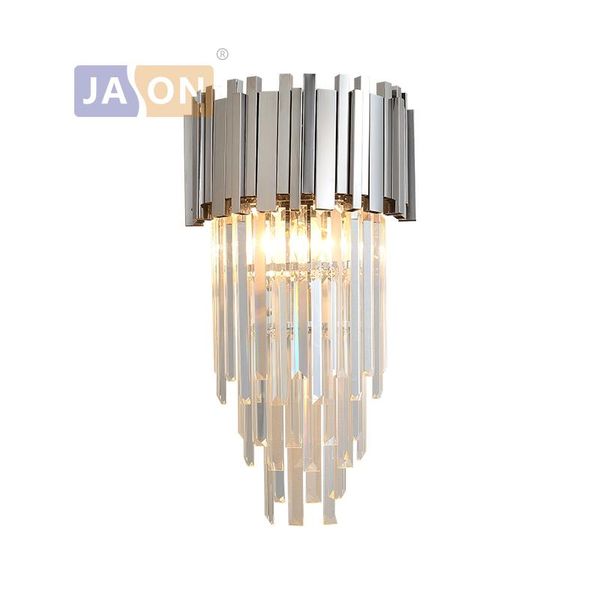 

wall lamp chrome silver gold crystal clear led light sconce for bedroom foyer