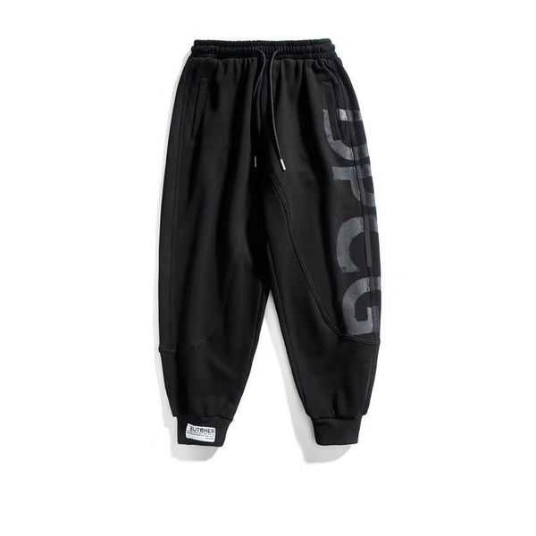 

fashionable pants spring and summer hip hop letter printed sports men's trendy street casual leggings, Black;white