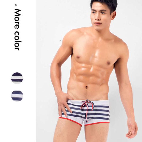 

with men's swimming trunks lace up stripes